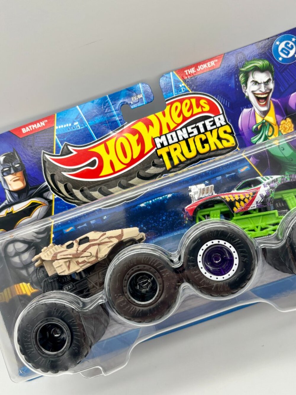 Hot Wheels Monster Trucks Demolition Doubles Batman vs Joker DC 1:64 Scale NEW